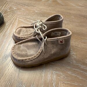 Twisted X Kids Suede Moccasins in Light Brown
